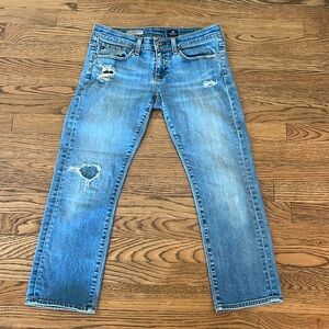 AG Adriano Goldschmied Tomboy Crop‎, relaxed straight crop, distressed, size 26